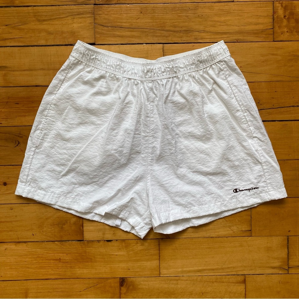 🤍 EUC Bright White Champion Gym Shorts - Size Small